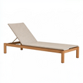 Bain de soleil 200 x 70 cm bois naturel beige dossier réglable extérieur
