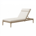 Chaise longue de jardin 200 x 70 cm en bois et corde beige dossier réglable
