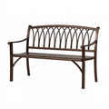 Banc de jardin 122 x 61 x 87 cm en acier brun style classique