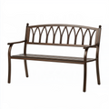 Banc de jardin 127 x 61 x 91 cm en acier marron style classique